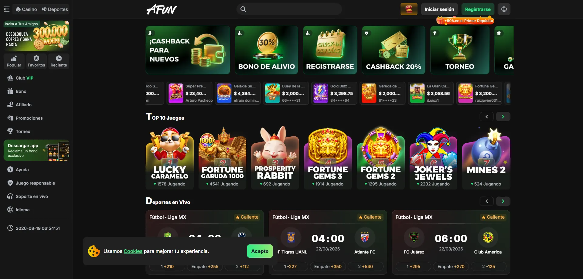 AFUN Casino en línea México — plataforma oficial de juegos y apuestas
