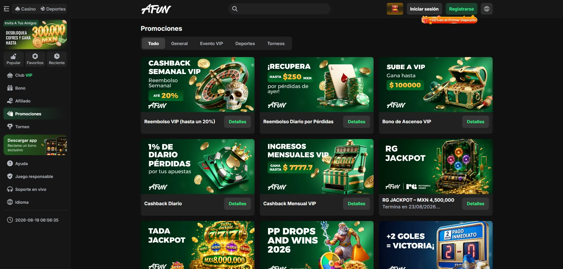 Casino en vivo AFUN — mesas con croupiers reales en tiempo real
